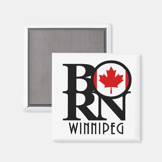 BORN Winnipeg Canada Magneet (Voorkant / Achterkant)