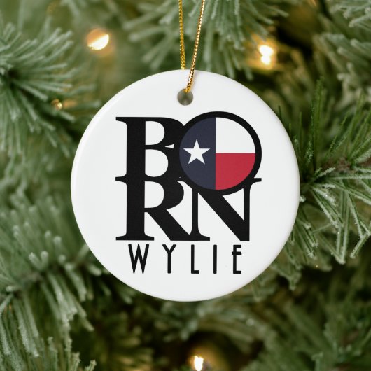 BORN Wylie Texas Keramisch Ornament (Boom)