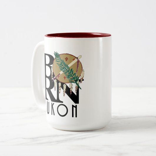 BORN Yukon, Oklahoma 15oz Tweekleurige Koffiemok (Voorkant links)