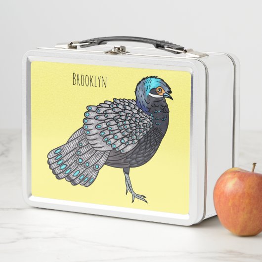 Borneaanse pauw-fazant vogelschilderij cartoon (In situ)