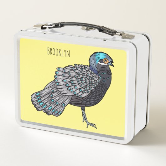 Borneaanse pauw-fazant vogelschilderij cartoon (Achterkant)