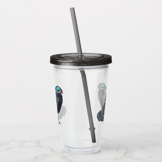 Borneaanse pauw-fazant vogelschilderij cartoon acryl drinkbeker (Links)