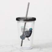 Borneaanse pauw-fazant vogelschilderij cartoon acryl drinkbeker (Achterkant)