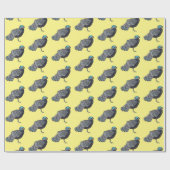 Borneaanse pauw-fazant vogelschilderij cartoon cadeaupapier (Vlak)