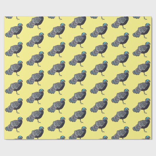 Borneaanse pauw-fazant vogelschilderij cartoon cadeaupapier (Vlak)