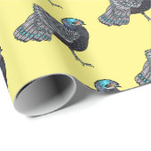 Borneaanse pauw-fazant vogelschilderij cartoon cadeaupapier (Rol Hoek)