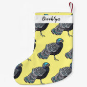 Borneaanse pauw-fazant vogelschilderij cartoon kleine kerstsok (Achterkant)