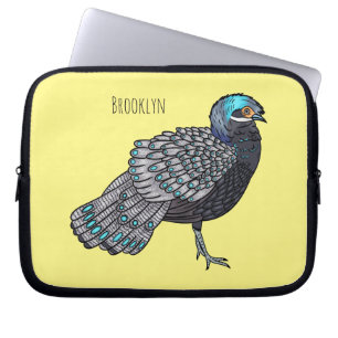Borneaanse pauw-fazant vogelschilderij cartoon laptop sleeve