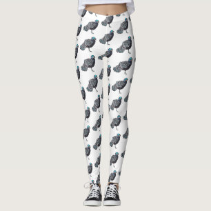 Borneaanse pauw-fazant vogelschilderij cartoon leggings