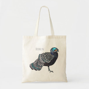 Borneaanse pauw-fazant vogelschilderij cartoon tote bag