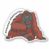 "Bornean Orangutan" Sticker (Voorkant)
