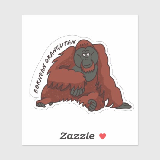 "Bornean Orangutan" Sticker (Vel)