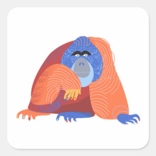 Bornean Orangutan Vierkante Sticker