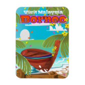 Borneo eiland vakantie reisposter. magneet (Verticaal)