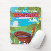 Borneo eiland vakantie reisposter. muismat (Met muis)