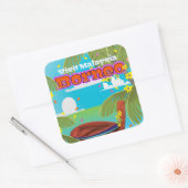 Borneo eiland vakantie reisposter. vierkante sticker (Envelop)
