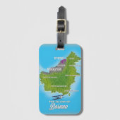 Borneo Kaart Bagagelabel (Voorkant (verticaal))