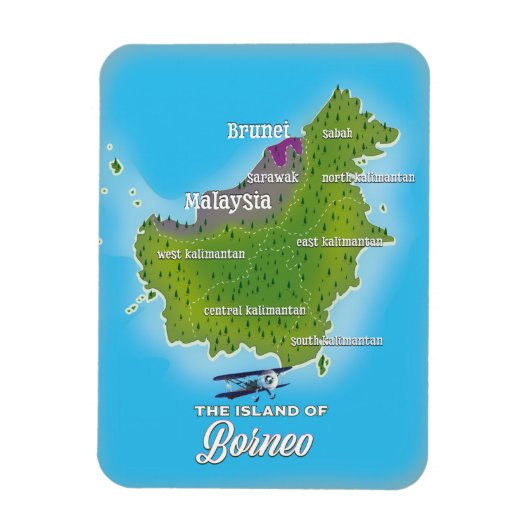 Borneo Kaart Magneet (Verticaal)