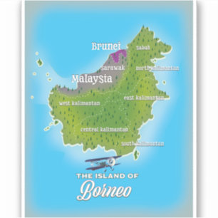 Borneo Kaart Sticker