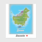 Borneo Kaart Sticker (Vel)
