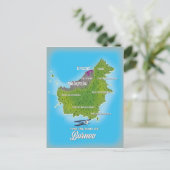 Borneo Map Briefkaart (Staand voorkant)