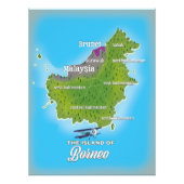 Borneo Map Foto Afdruk (Voorkant)