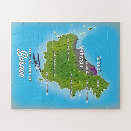 Borneo Map Legpuzzel (Horizontaal)