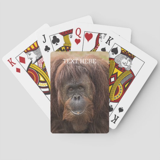 Borneo orang-oetan mooie fotografie pokerkaarten (Achterkant)