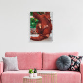 Borneo orangutan canvas afdruk (Insitu (Woonkamer))