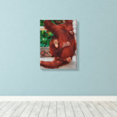 Borneo orangutan canvas afdruk (Insitu (Houten vloer))