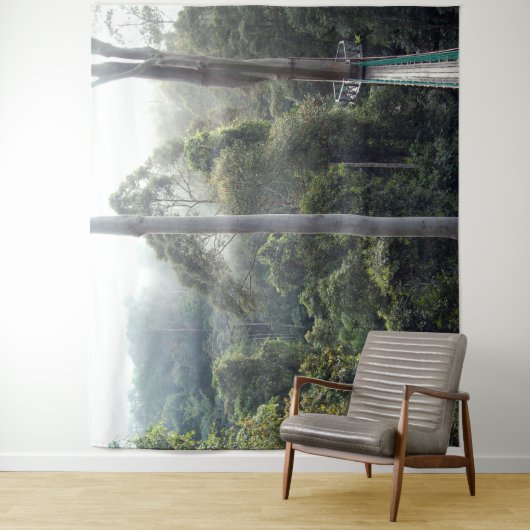 Borneo Ranforest Oerwoud Canopy Landschap Achtergr Wandkleed (In situ)