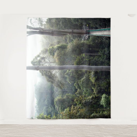Borneo Ranforest Oerwoud Canopy Landschap Achtergr Wandkleed (Voorkant)