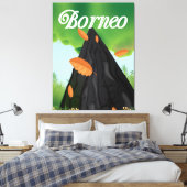 Borneo Regenwoud reisposter Canvas Afdruk (Insitu (Slaapkamer))