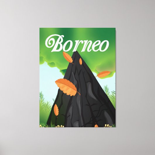 Borneo Regenwoud reisposter Canvas Afdruk (Voorkant)