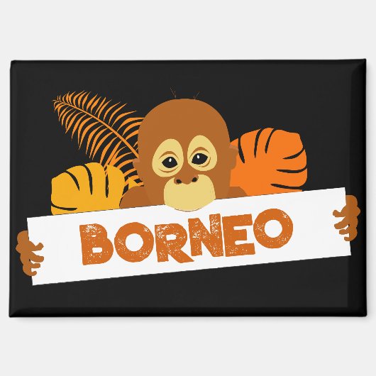 Borneo Schattigee orang-oetan magneet (Voorkant)