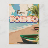 Borneo vintage poster art. briefkaart (Voorkant)
