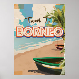 Borneo vintage reisposter kunst. poster