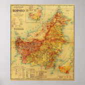 BorneoPanoramic MapBorneo Poster (Voorkant)