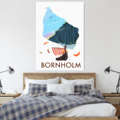 Bornholm eiland Viking kaart Canvas Afdruk (Insitu (Slaapkamer))
