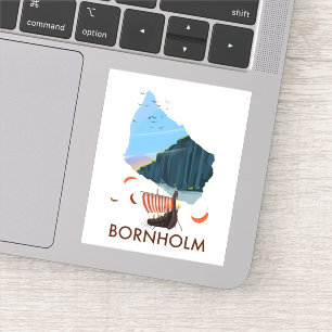 Bornholm Island Viking-kaart Sticker