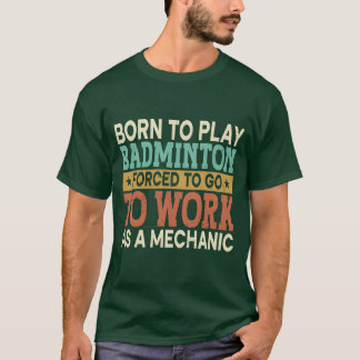 Borno Speelt Badminton Gedwongen Sporter Speler le T-shirt