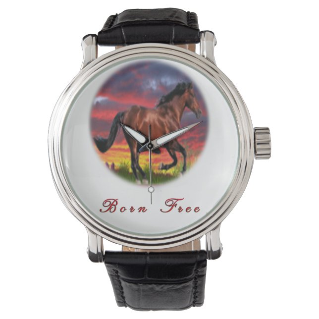 Bornvrije paarden horloge (Voorkant)