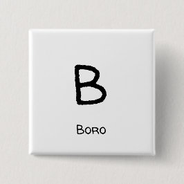 boro b vierkante button 5,1 cm