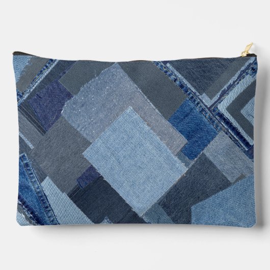Boro Blue Jean Patchwork Denim Shibori Etui (Achterkant)