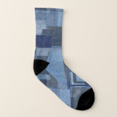 Boro Blue Jean Patchwork Denim Shibori Sokken (Links binnenkant)