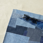 Boro Blue Jean Patchwork Denim Shibori Strandlaken (In situ)