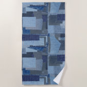 Boro Blue Jean Patchwork Denim Shibori Strandlaken (Voorkant)