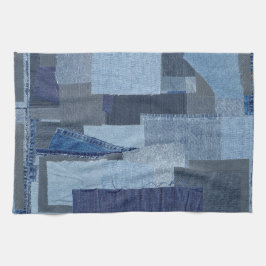 Boro Boro Blue Jean Patchwork Denim Shibori Theedoek