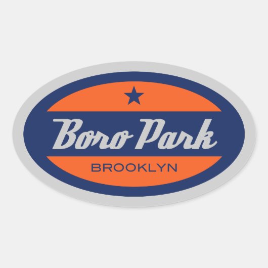 Boro Park Ovale Sticker (Voorkant)