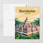 Borobudur Indonesië Briefkaart (Voorkant / Achterkant)
